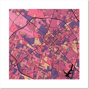 Lexington Map Pattern in Purple & Pink Posters and Art